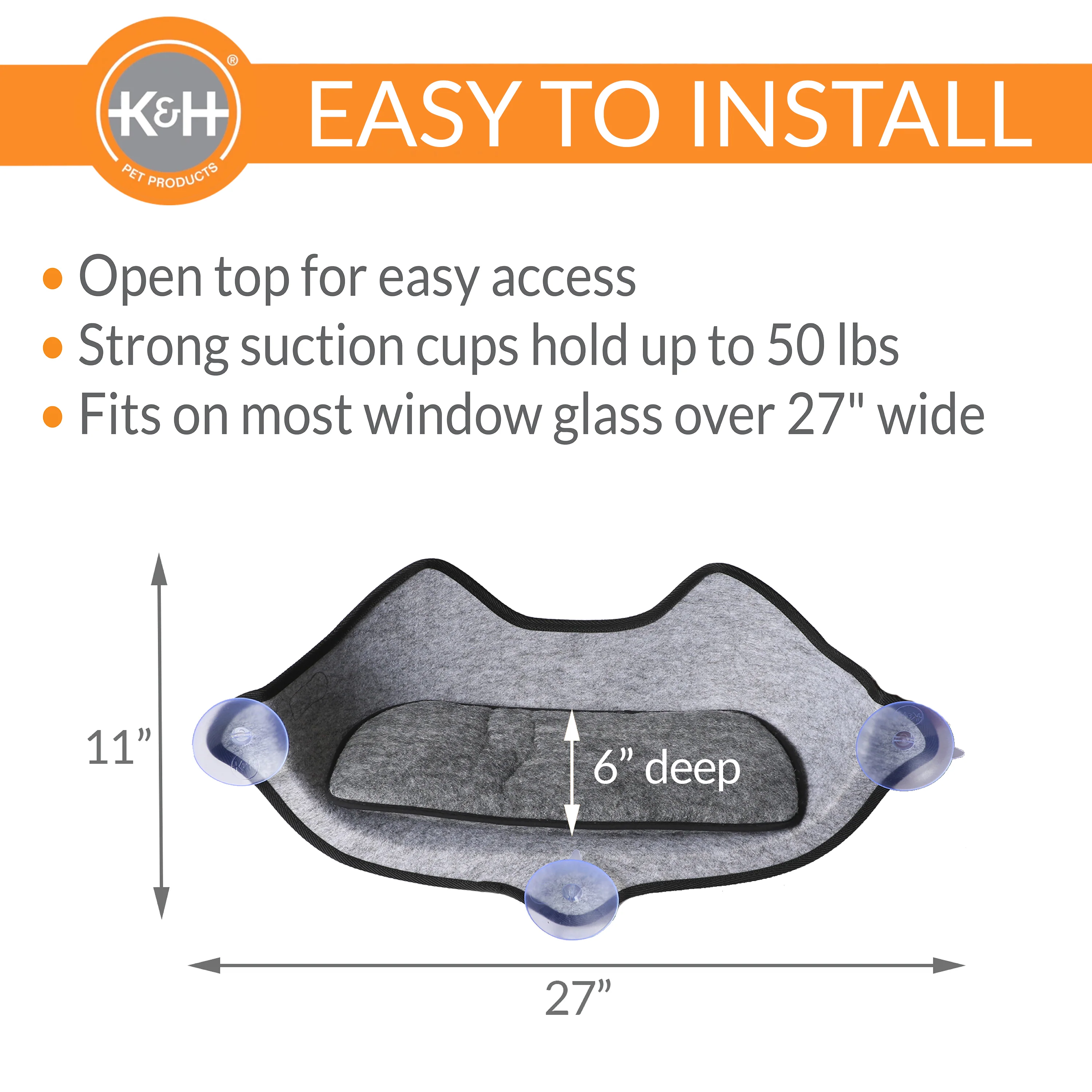 K&H EZ Mount Kittyface Window Bed - Image 4