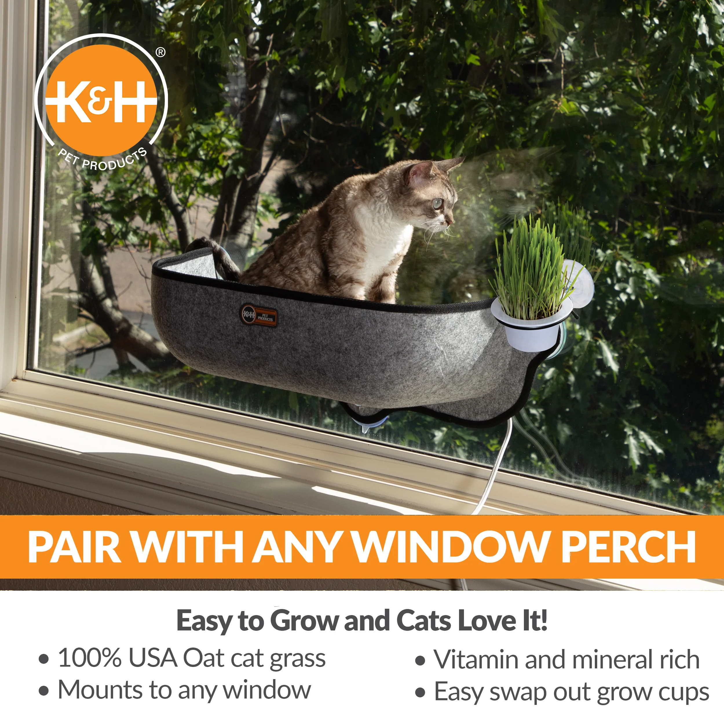 K&H EZ Mount Window Cat Grass Grow Station - Image 3