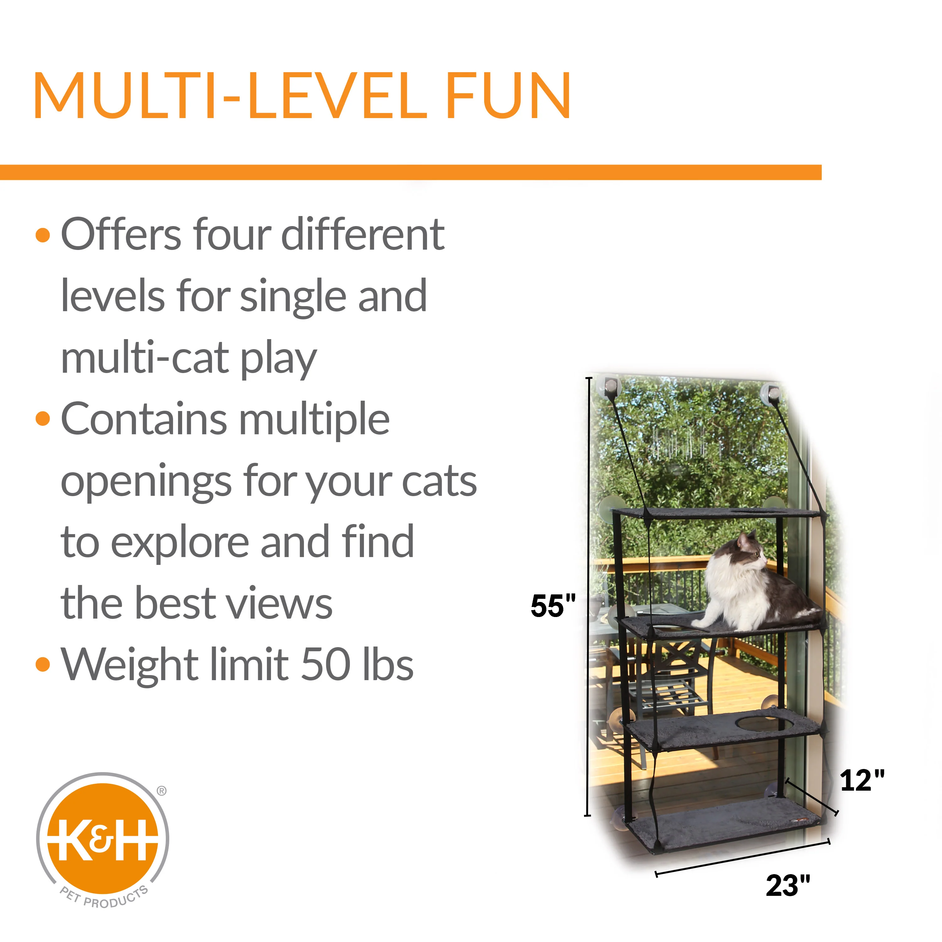 K&H EZ Mount Window Kitty Sill Quad Stack - Image 2