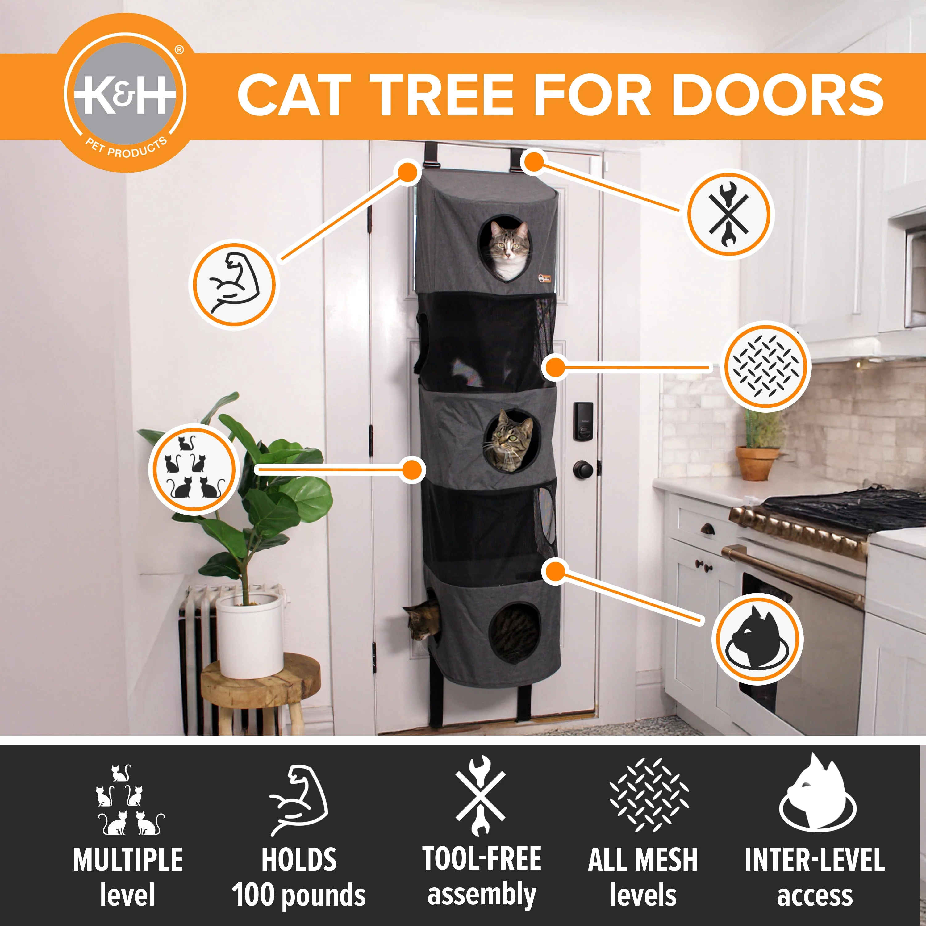 K&H Hangin’ Cat Condo / Hangin’ High Rise Cat Tree - Image 3