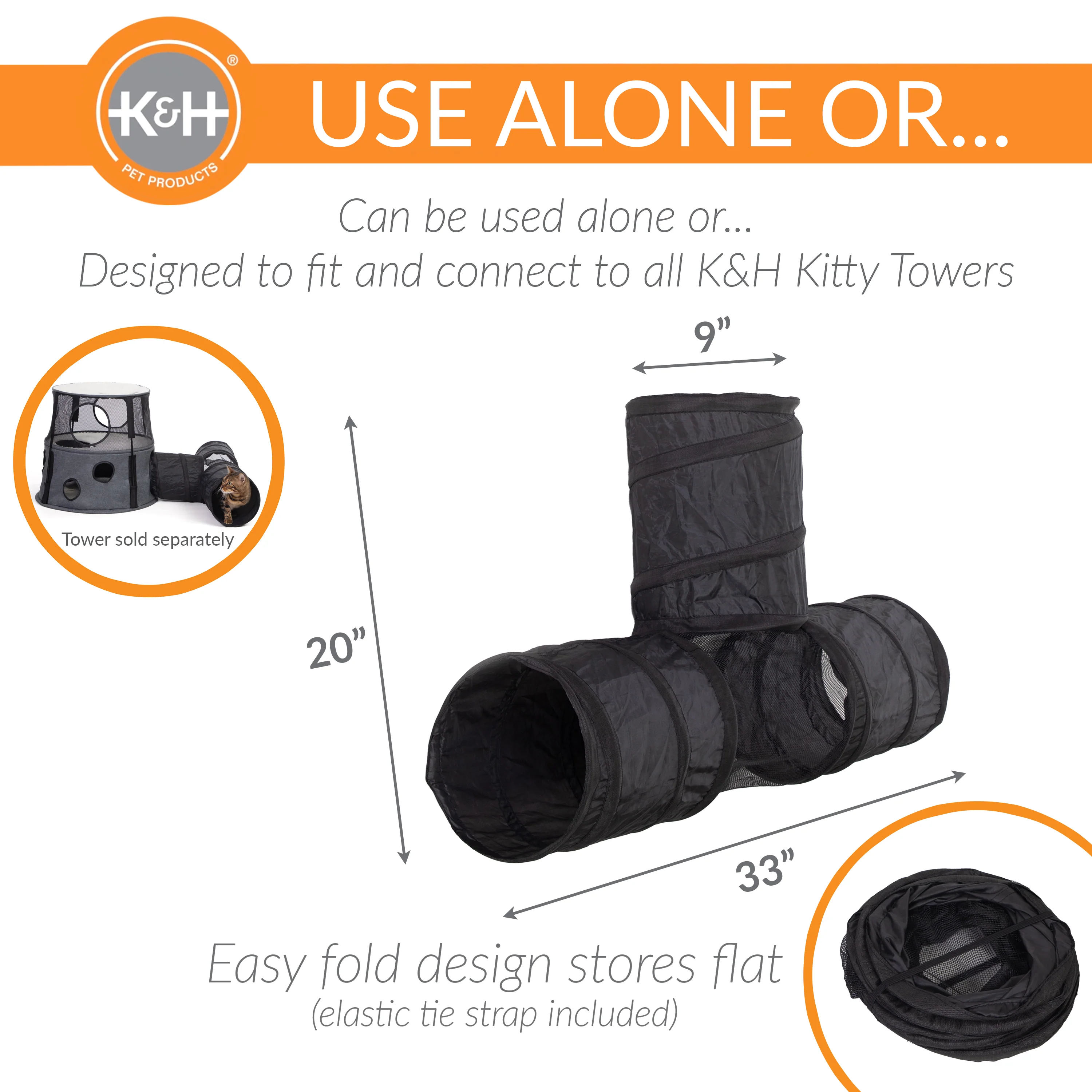 K&H Cat T-Tunnel Toy - 3 Way Cat Tube - Image 2