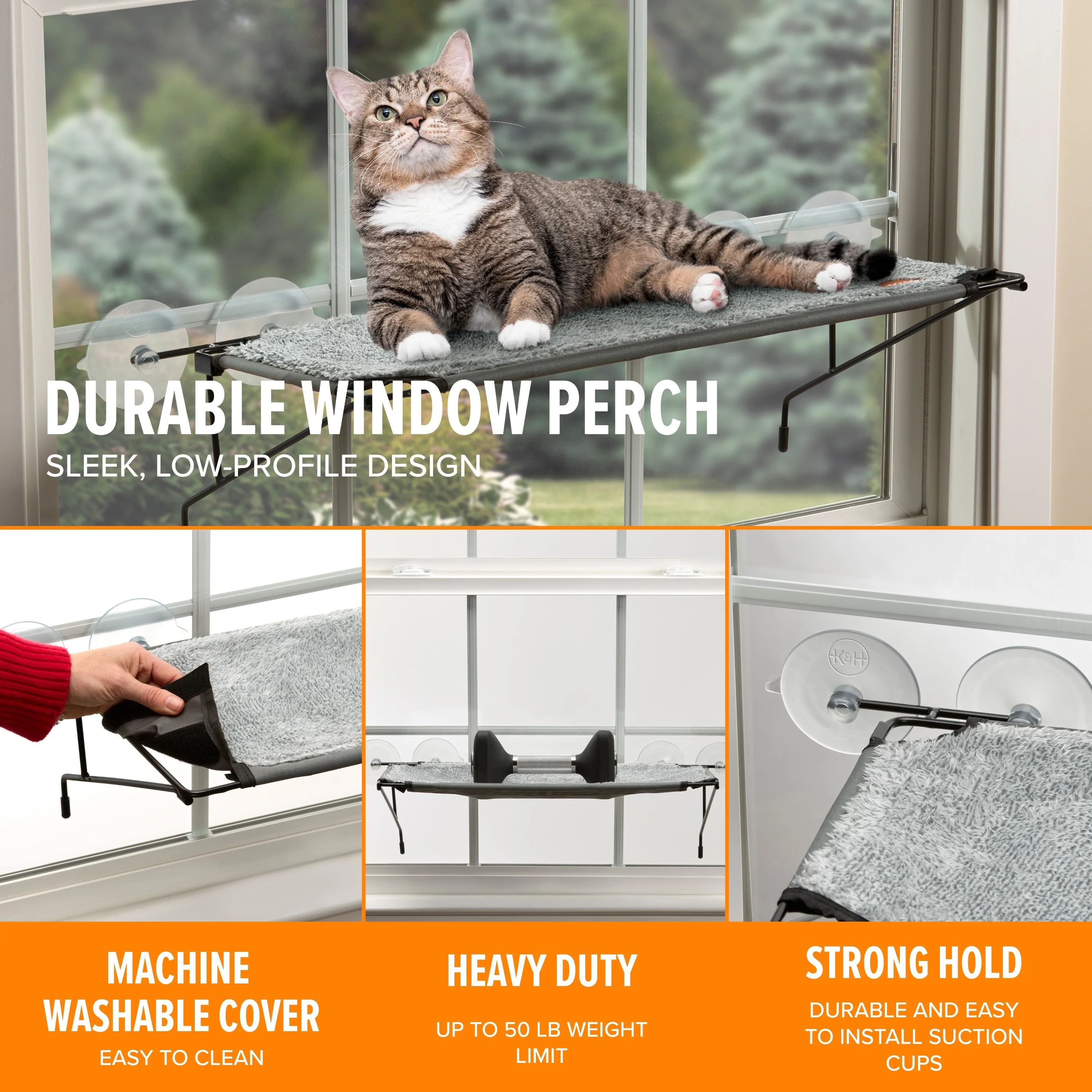 K&H EZ Mount Cat Window Perch Kitty Sill Window Bed - NEW PRODUCT RELEASE - Image 3