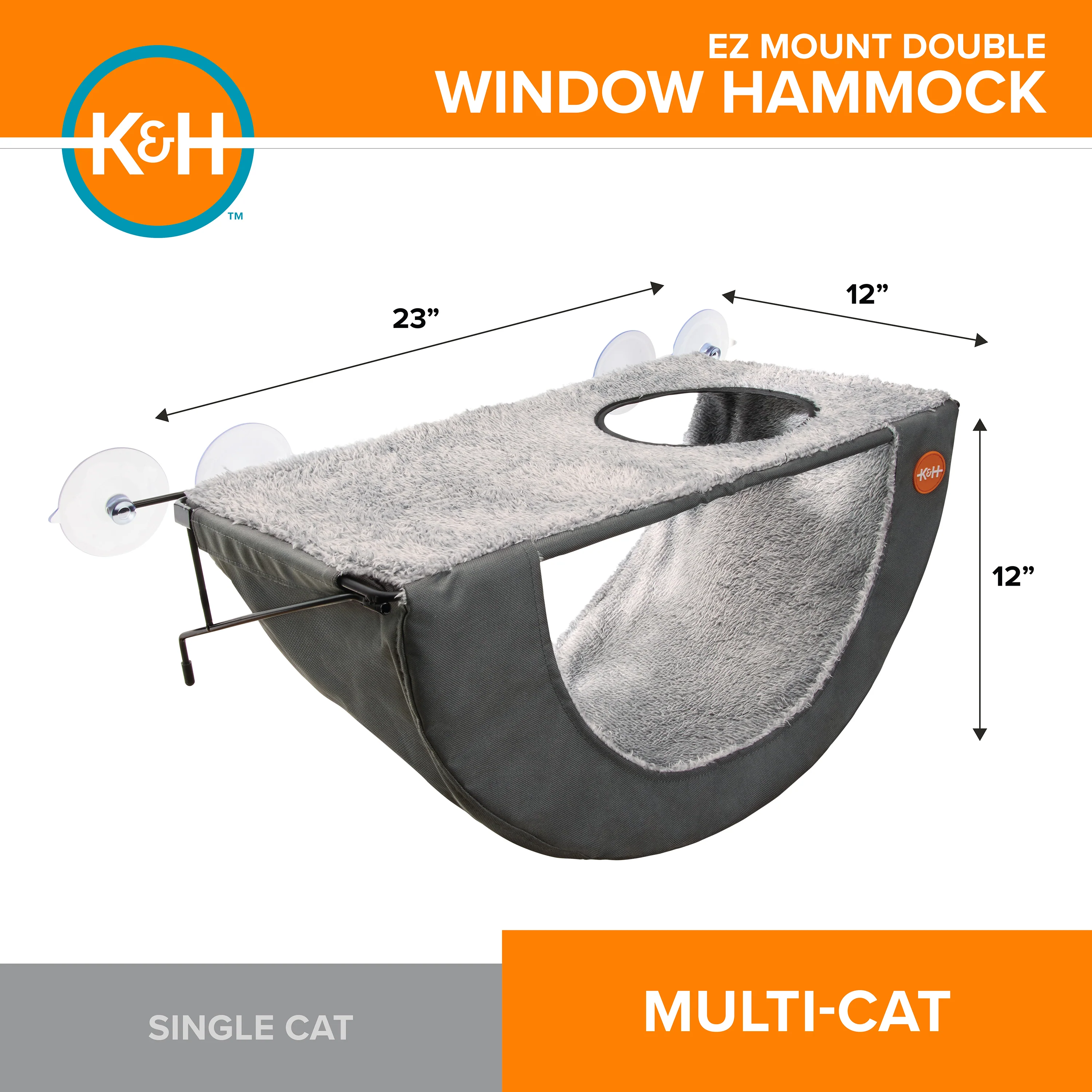 K&H EZ Mount Cat Window Perch Double Level Hammock Kitty Sill Window Bed - NEW PRODUCT RELEASE - Image 7