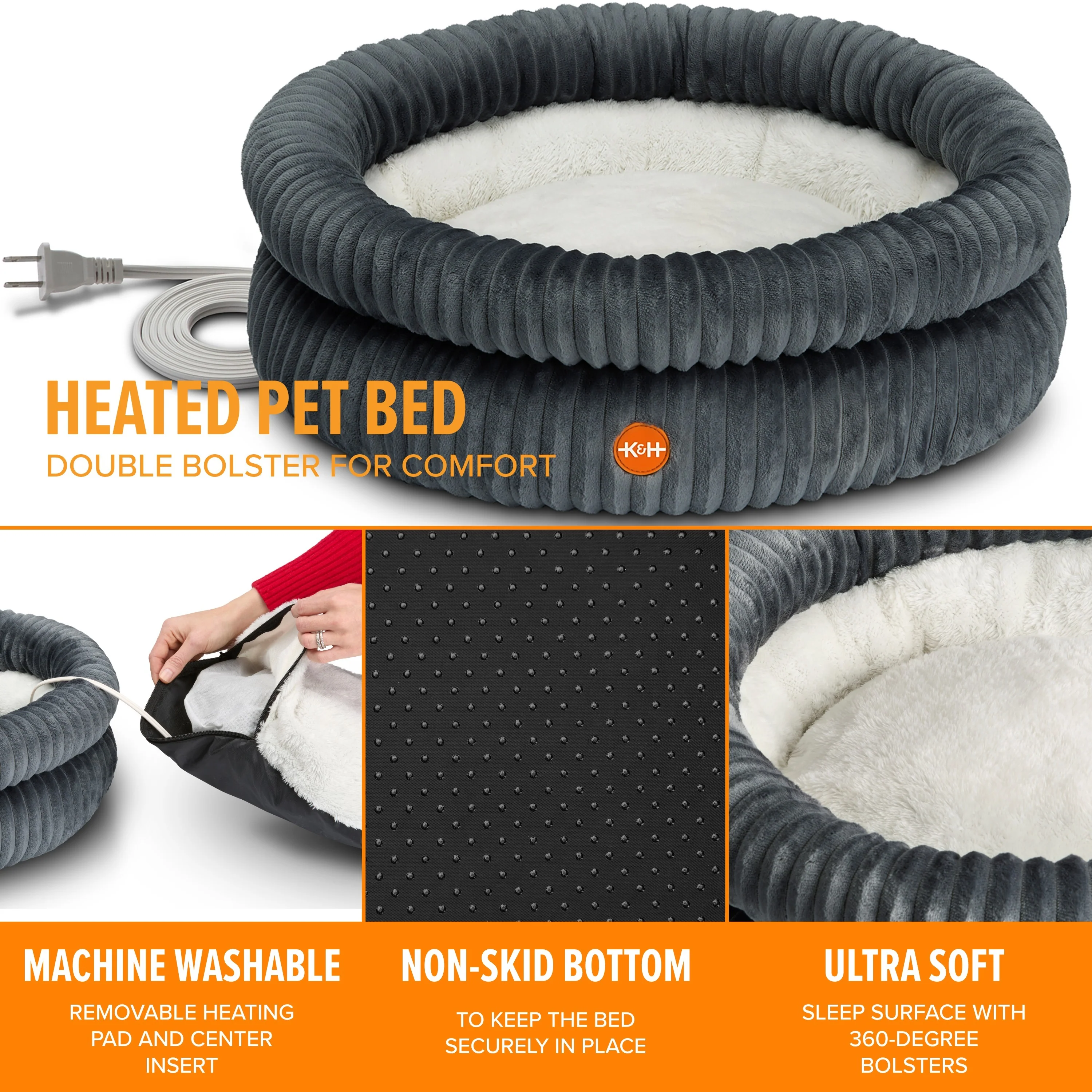 K&H Thermo Pet Cuddler Indoor Heated Donut Cat Bed - NEW PRODUCT RELEASE - Image 3