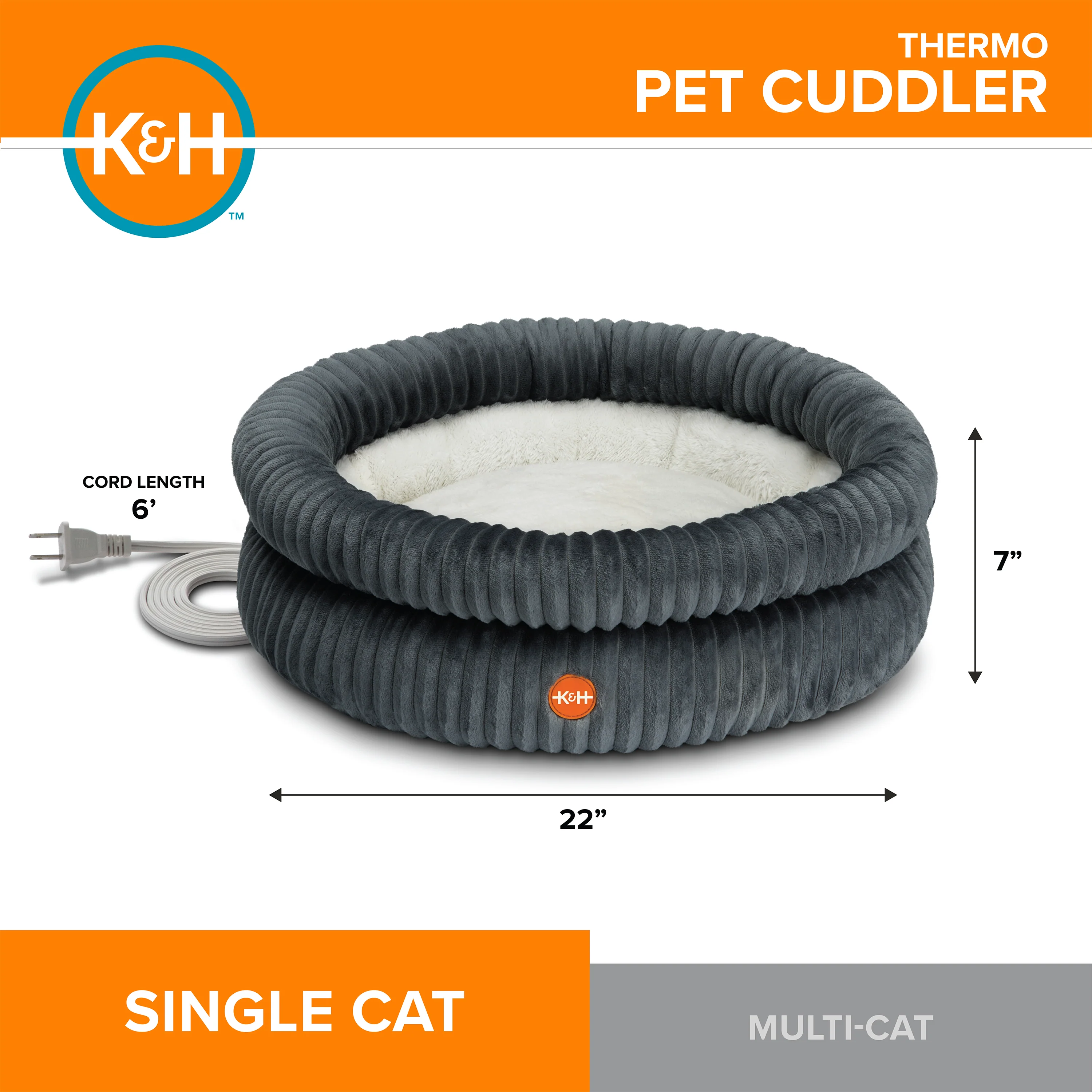 K&H Thermo Pet Cuddler Indoor Heated Donut Cat Bed - NEW PRODUCT RELEASE - Image 4