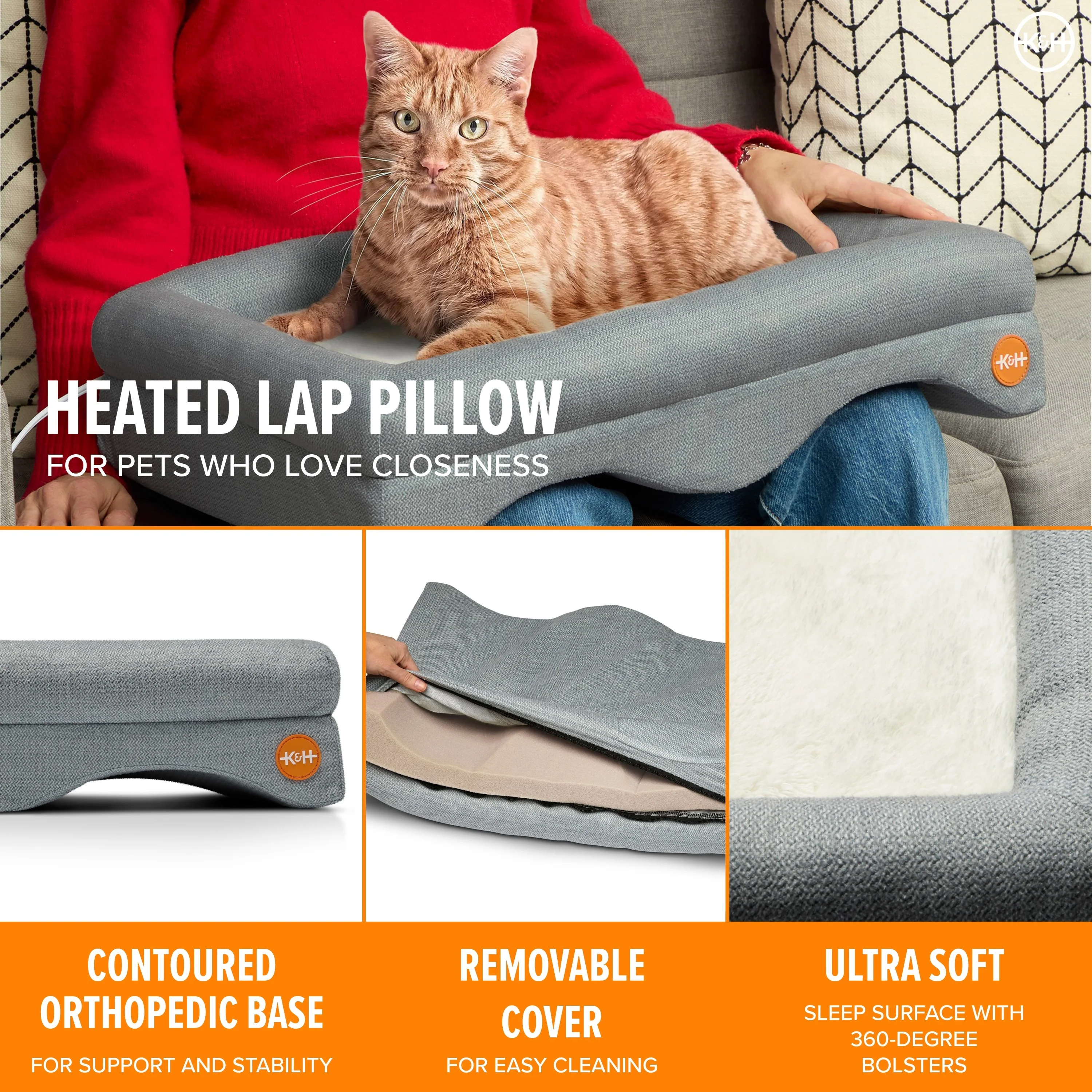 K&H Thermo Pet Pillow Indoor Heated Cat Lap Bed - NEW PRODUCT RELEASE - Image 3