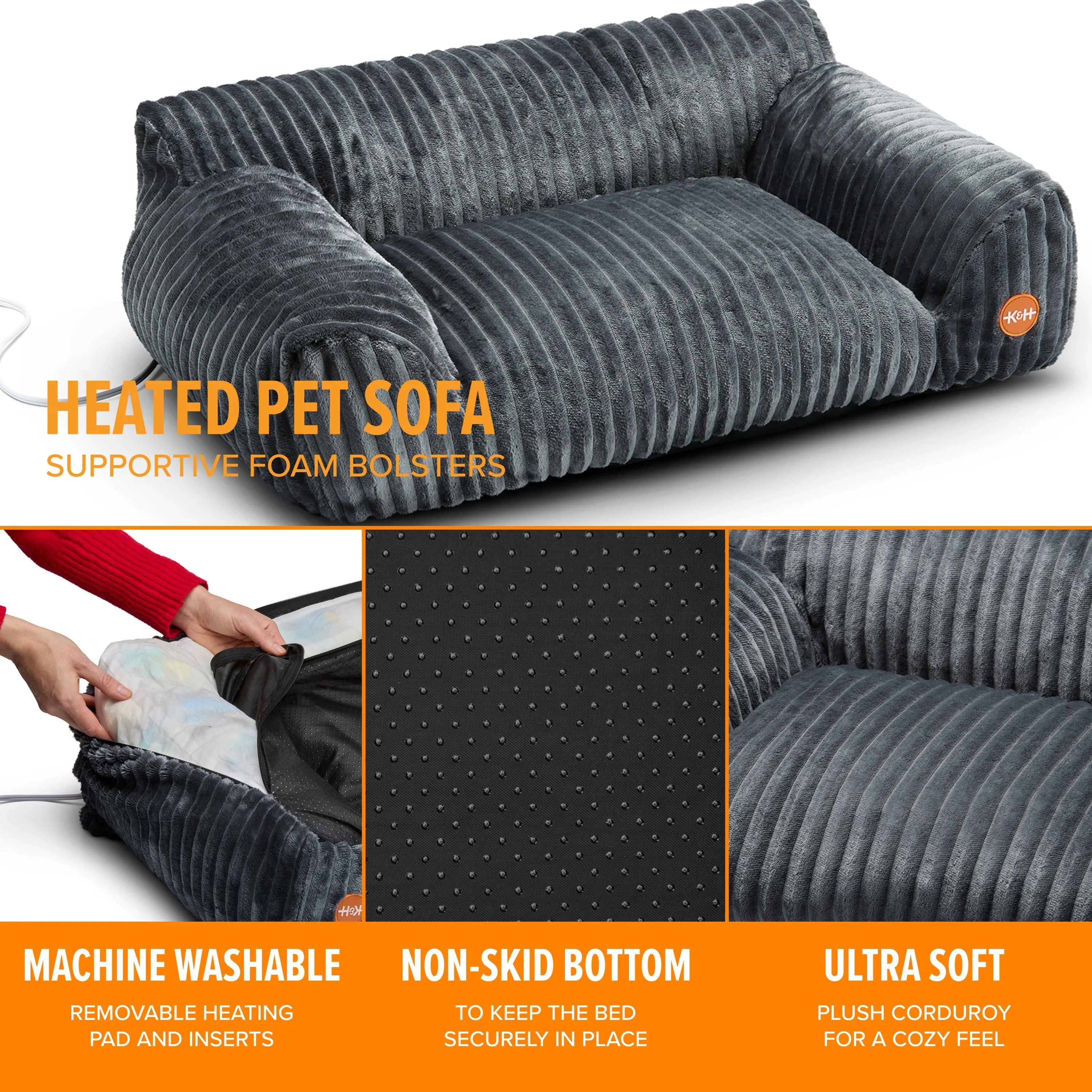K&H Thermo Pet Sofa Indoor Heated Cat Couch Bed - NEW PRODUCT RELEASE - Image 3