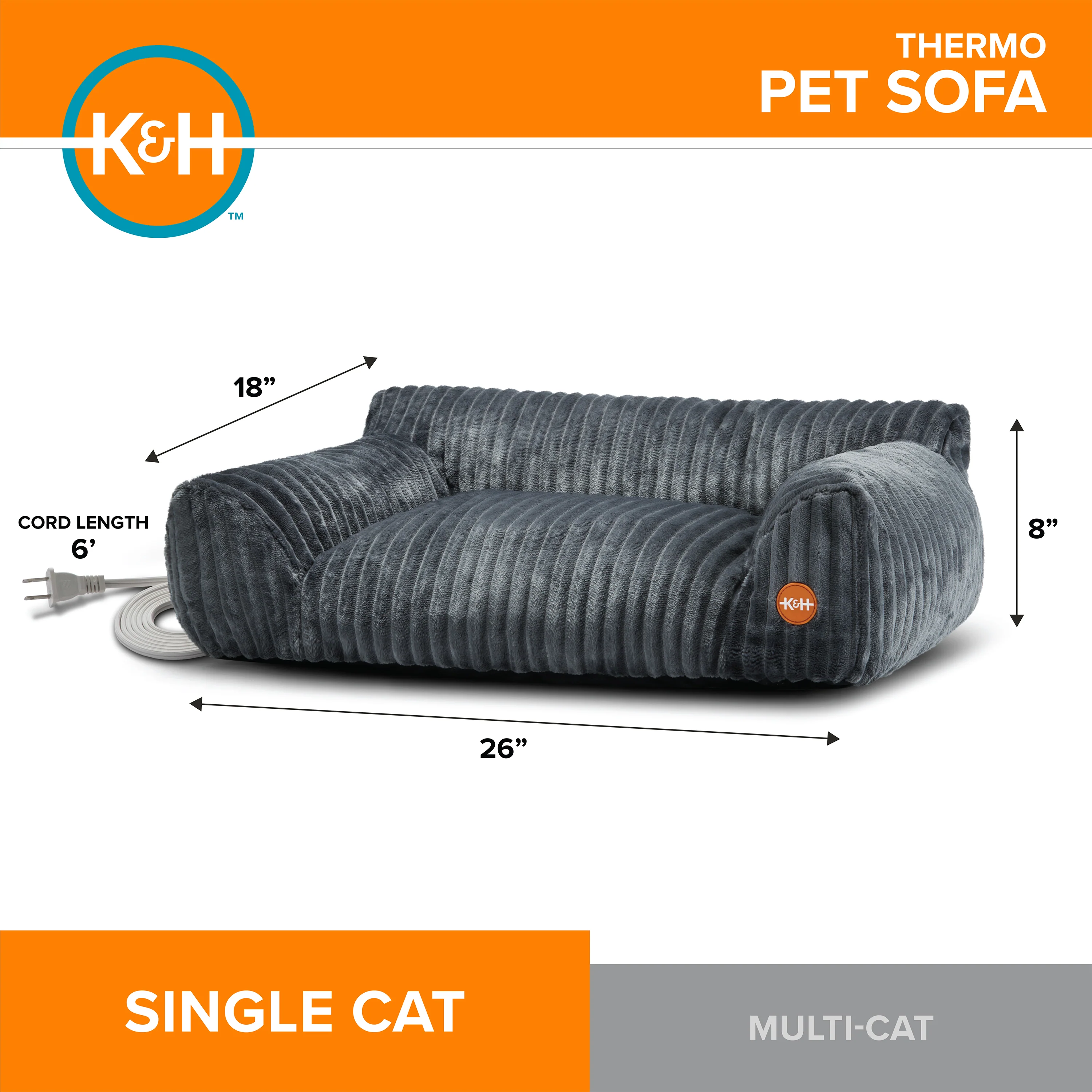 K&H Thermo Pet Sofa Indoor Heated Cat Couch Bed - NEW PRODUCT RELEASE - Image 4