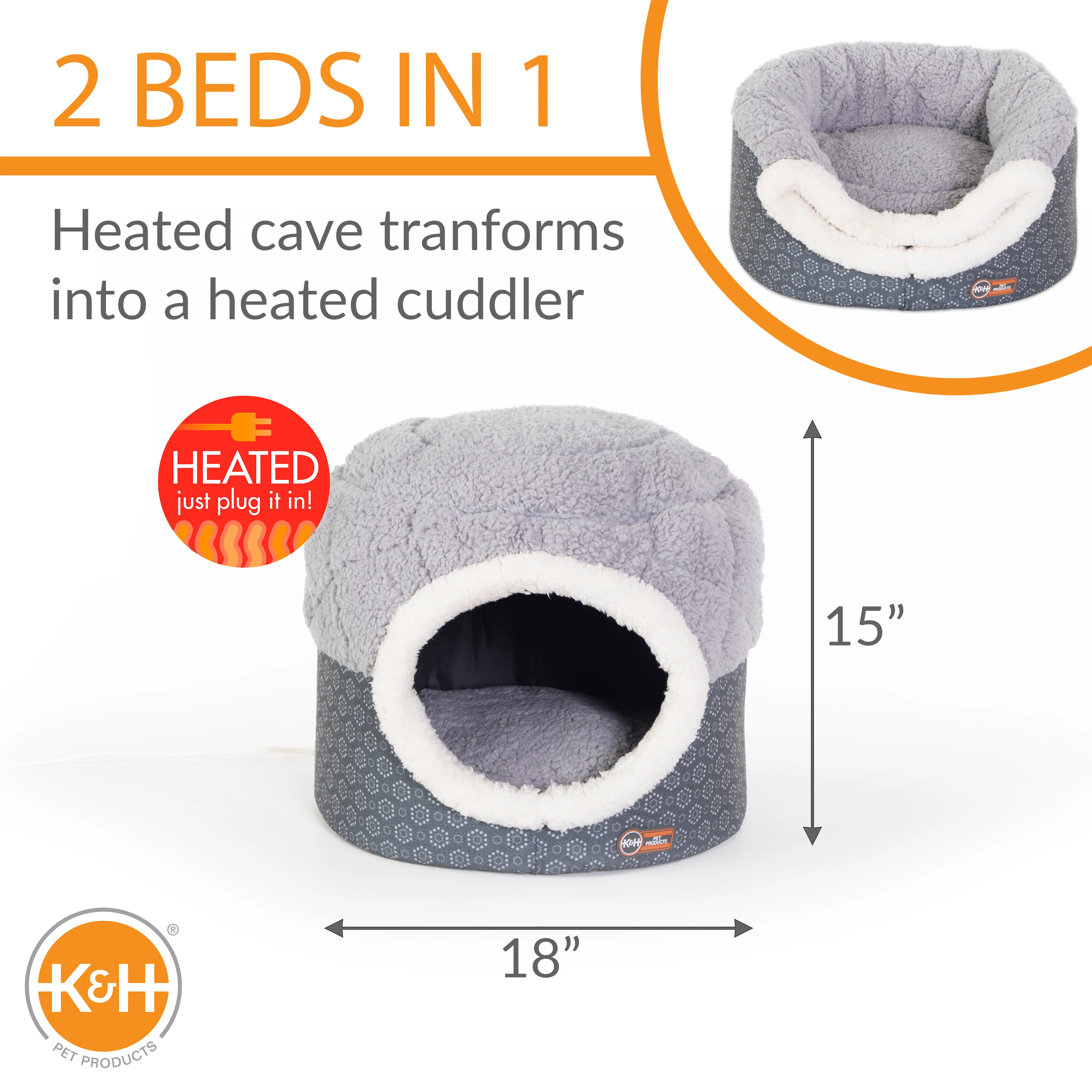 K&H Thermo-Pet Nest Heated Cat Bed - Image 2
